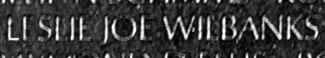 Engraved name on The Wall of Sergeant Leslie Joe Wilbanks, U.S. Army